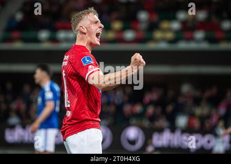 Silkeborg, Dänemark. Oktober 2023. Pelle Mattsson (6) von Silkeborg IF während des 3F Superliga-Spiels zwischen Silkeborg IF und Lyngby BK im Jysk Park in Silkeborg. (Foto: Gonzales Photo/Alamy Live News Stockfoto