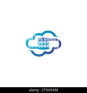 Logo für Cloud Data, Symbol für Cloud Data Vector. Cloud-Datentechnologie Stock Vektor
