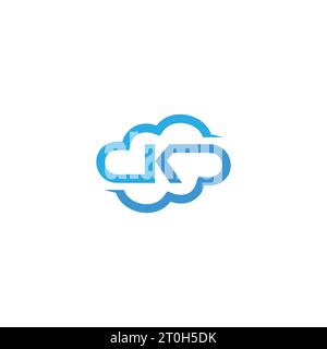 K Cloud-Logo. Anfangsbuchstabe K-Logo mit Wolkenelement. Designvorlage für flaches Logo Element, Vektor, Symbol, eps Stock Vektor