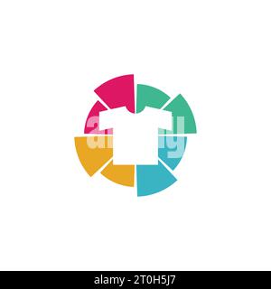 T-Shirt-Logo, Bekleidungslogo, einzigartig, kreativ, Symbol, Vektor Stock Vektor