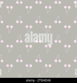 Vektor Hand gezeichnet nahtlose Muster Kirsche auf weißem Hintergrund Stock Vektor