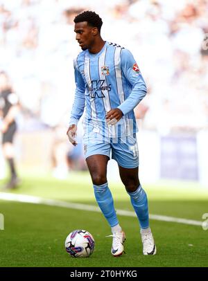 Coventry City's Haji Wright während des Sky Bet Championship Matches in der Coventry Building Society Arena, Coventry. Bilddatum: Samstag, 7. Oktober 2023. Stockfoto