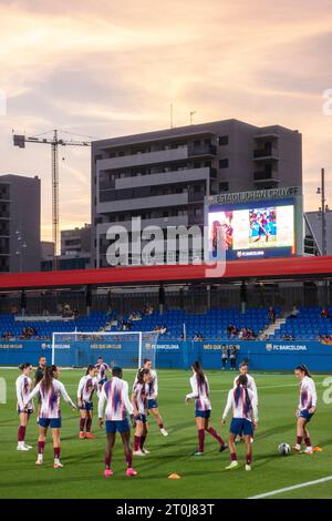 Futbol Club Barcelona Femení VS Valencia F im Johan Cruyff Stadium, Barcelona 5. Oktober 2023. Fotograf: Ale Espaliat Stockfoto