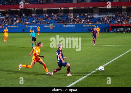 Futbol Club Barcelona Femení VS Valencia F im Johan Cruyff Stadium, Barcelona 5. Oktober 2023. Fotograf: Ale Espaliat Stockfoto