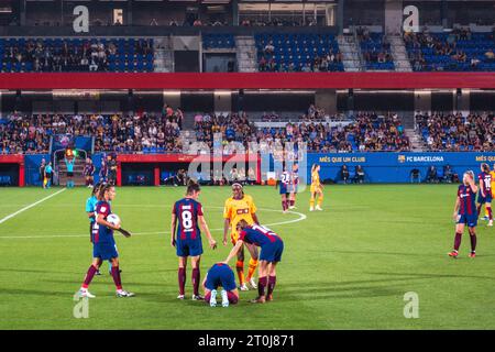 Futbol Club Barcelona Femení VS Valencia F im Johan Cruyff Stadium, Barcelona 5. Oktober 2023. Fotograf: Ale Espaliat Stockfoto