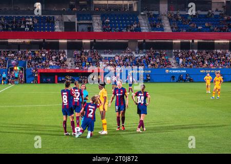 Futbol Club Barcelona Femení VS Valencia F im Johan Cruyff Stadium, Barcelona 5. Oktober 2023. Fotograf: Ale Espaliat Stockfoto