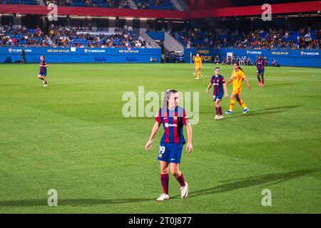 Futbol Club Barcelona Femení VS Valencia F im Johan Cruyff Stadium, Barcelona 5. Oktober 2023. Fotograf: Ale Espaliat Stockfoto