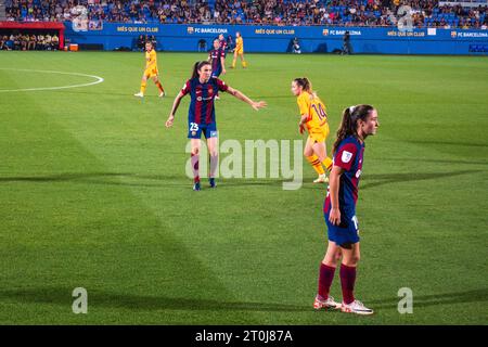 Futbol Club Barcelona Femení VS Valencia F im Johan Cruyff Stadium, Barcelona 5. Oktober 2023. Fotograf: Ale Espaliat Stockfoto