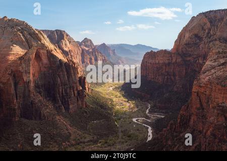 Blick von Angels Landing im Zion Nationalpark Stockfoto