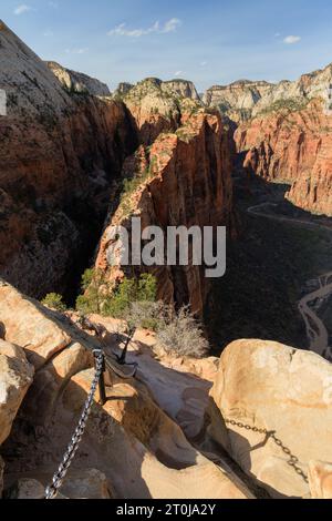 Blick von Angels Landing im Zion Nationalpark Stockfoto