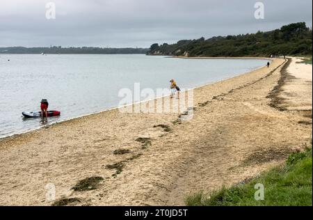 Rockley Sands bei Poole, dorset an der Südküste Englands. Stockfoto