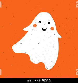 Kleiner süßer Geist. Niedlicher Geist feiert Halloween. Niedliche Geistervektor-Illustrationen für Kinder an Halloween Stock Vektor