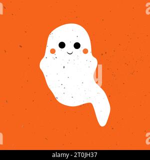Kleiner süßer Geist. Niedlicher Geist feiert Halloween. Niedliche Geistervektor-Illustrationen für Kinder an Halloween Stock Vektor