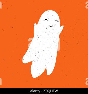 Kleiner süßer Geist. Niedlicher Geist feiert Halloween. Niedliche Geistervektor-Illustrationen für Kinder an Halloween Stock Vektor