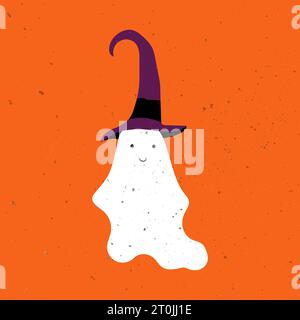 Kleiner süßer Geist. Niedlicher Geist feiert Halloween. Niedliche Geistervektor-Illustrationen für Kinder an Halloween Stock Vektor