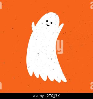 Kleiner süßer Geist. Niedlicher Geist feiert Halloween. Niedliche Geistervektor-Illustrationen für Kinder an Halloween Stock Vektor