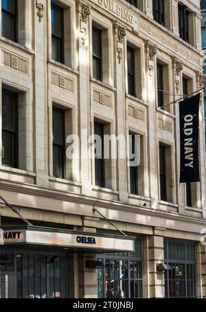 Alte Fassade der Navy in der historischen Ladies Mile, 2023, New York City, USA Stockfoto