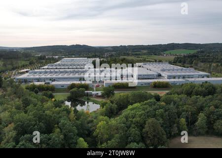 Jihlava, Tschechische republik - 12. September 2023: Logo von BOSCH Diesel Jihlava, Produktionswerk für Common Rail-Injektoren, Pavov-Werk, Tschechische republik Stockfoto