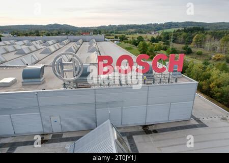 Jihlava, Tschechische republik - 12. September 2023: Logo von BOSCH Diesel Jihlava, Produktionswerk für Common Rail-Injektoren, Pavov-Werk, Tschechische republik Stockfoto