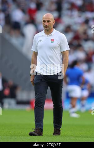 Lille, Frankreich. Oktober 2023. Cheftrainer Steve Borthwick aus England vor dem Spiel der Rugby-Weltmeisterschaft 2023 in Stade Pierre Mauroy, Lille. Der Bildnachweis sollte lauten: Paul Thomas/Sportimage Credit: Sportimage Ltd/Alamy Live News Stockfoto