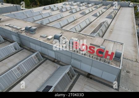 Jihlava, Tschechische republik - 12. September 2023: Logo von BOSCH Diesel Jihlava, Produktionswerk für Common Rail-Injektoren, Pavov-Werk, Tschechische republik Stockfoto