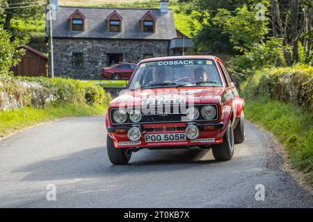 Historischer Ford Escort Mk2 Rallye-Wagen. POO 505R Stockfoto