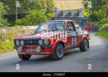 Historischer Ford Escort Mk2 Rallye-Wagen. POO 505R Stockfoto