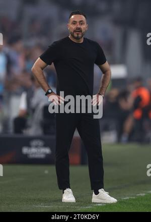 Marseille, Frankreich. Oktober 2023. Roberto de Zerbi Cheftrainer von Brighton während des Spiels der UEFA Europa League im Stade de Marseille, Marseille. Der Bildnachweis sollte lauten: Jonathan Moscrop/Sportimage Credit: Sportimage Ltd/Alamy Live News Stockfoto