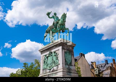 Die Statue des Großherzogs Wilhelm II. Auf dem Platz Guillaume II Stockfoto