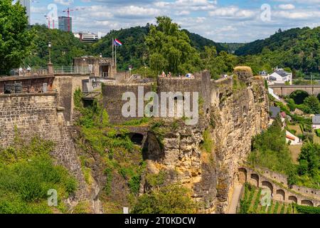 Bock Casemates, eine felsige Festung in Luxemburg-Stadt Stockfoto