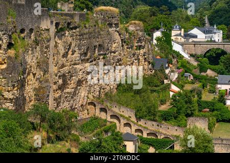 Bock Casemates, eine felsige Festung in Luxemburg-Stadt Stockfoto