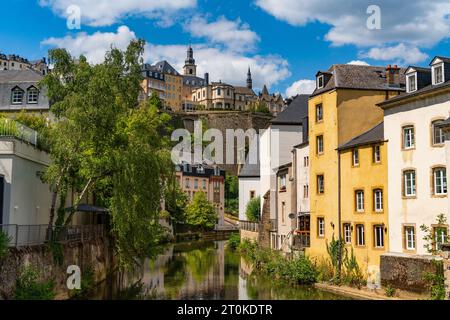 Blick auf Grund und Alzette in Luxemburg-Stadt Stockfoto