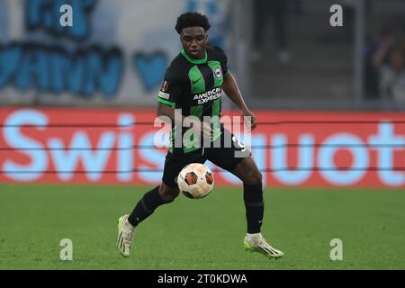 Marseille, Frankreich. Oktober 2023. Tariq Lamptey aus Brighton während des Spiels der UEFA Europa League im Stade de Marseille, Marseille. Der Bildnachweis sollte lauten: Jonathan Moscrop/Sportimage Credit: Sportimage Ltd/Alamy Live News Stockfoto