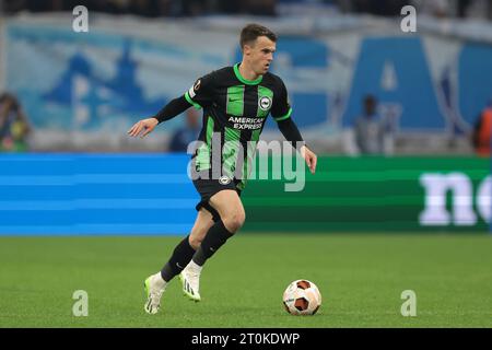 Marseille, Frankreich. Oktober 2023. Solly March of Brighton während des Spiels der UEFA Europa League im Stade de Marseille, Marseille. Der Bildnachweis sollte lauten: Jonathan Moscrop/Sportimage Credit: Sportimage Ltd/Alamy Live News Stockfoto