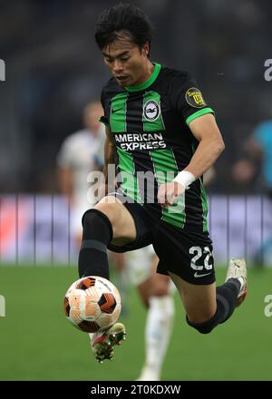 Marseille, Frankreich. Oktober 2023. Kaoru Mitoma aus Brighton während des Spiels der UEFA Europa League im Stade de Marseille, Marseille. Der Bildnachweis sollte lauten: Jonathan Moscrop/Sportimage Credit: Sportimage Ltd/Alamy Live News Stockfoto