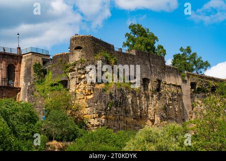 Bock Casemates, eine felsige Festung in Luxemburg-Stadt Stockfoto