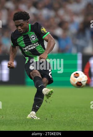 Marseille, Frankreich. Oktober 2023. Tariq Lamptey aus Brighton während des Spiels der UEFA Europa League im Stade de Marseille, Marseille. Der Bildnachweis sollte lauten: Jonathan Moscrop/Sportimage Credit: Sportimage Ltd/Alamy Live News Stockfoto