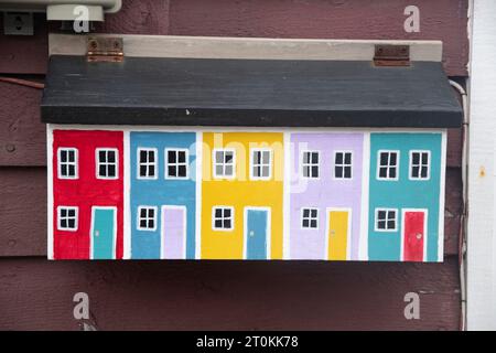 Jellybean Row Mailbox in Downtown St. John's, Neufundland & Labrador, Kanada Stockfoto