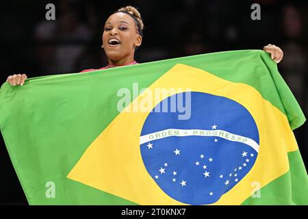 Antwerpen, Belgien. Oktober 2023. Rebeca Andrade (BRA), 7. Oktober 2023 - Kunstturnen : Weltmeisterschaften 2023 im Kunstturnen, Finale im Sportpaleis Antwerpen in Antwerpen, Belgien. Quelle: MATSUO.K/AFLO SPORT/Alamy Live News Stockfoto