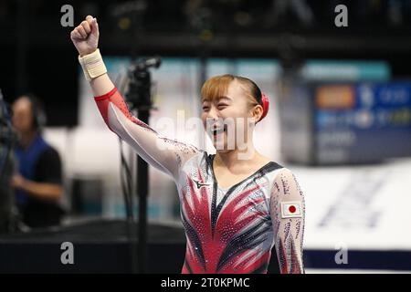 Antwerpen, Belgien. Oktober 2023. Shoko Miyata (JPN), 7. Oktober 2023 - Kunstturnen : Weltmeisterschaften 2023 im Kunstturnen, Finale im Sportpaleis Antwerpen in Antwerpen, Belgien. Quelle: MATSUO.K/AFLO SPORT/Alamy Live News Stockfoto