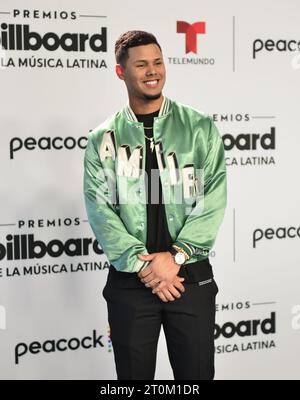 Coral Gables, USA. Oktober 2023. CORAL GABLES, FLORIDA – 5. OKTOBER: Ezequiel Tovar nimmt am 5. Oktober 2023 an den Billboard Latin Music Awards 2023 im Watsco Center Teil. (Foto: JL/SIPA USA) Credit: SIPA USA/Alamy Live News Stockfoto