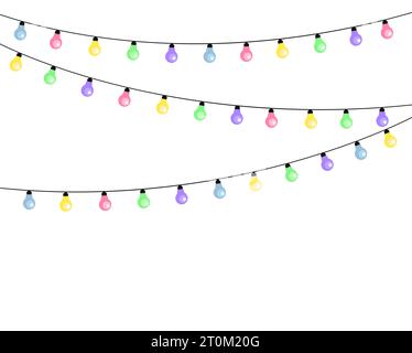 Garland Lampen Vektorsatz Stock Vektor