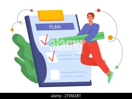 Mann mit Plan-Vektor-Konzept Stock Vektor