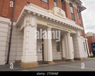 Außenansicht des Australian Institute for Machine Learning der Adelaide University auf der North Terrace in South Australia, Australien. Stockfoto