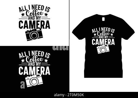 Typografie Fotograf T-Shirt Design Fotografie Grafik Retro Kamera Shirt Liebhaber Geschenk Stock Vektor