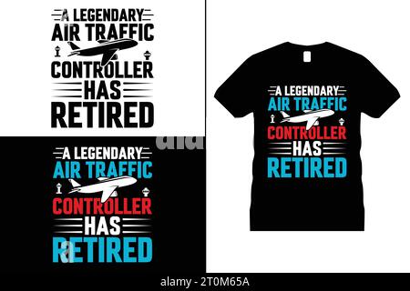 Lustige Typografie Sky Air Traffic T-Shirt Design Controller Vektor Pilot Shirt Geschenk für Männer & Frauen Stock Vektor