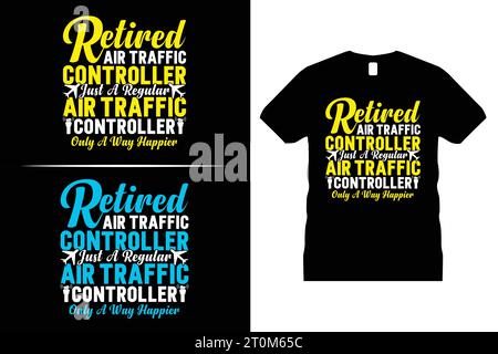 Lustige Typografie Sky Air Traffic T-Shirt Design Controller Vektor Pilot Shirt Geschenk für Männer & Frauen Stock Vektor