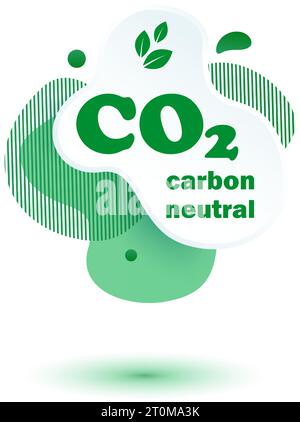 Neutraler CO2-Stempel. Stiker-neutrale Kohlenstoffdioxyd-Bilanz Stock Vektor