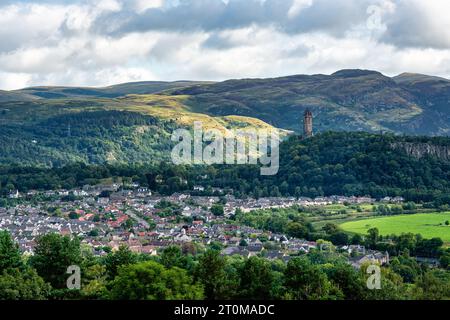 National Wallace Monument auf dem Hügel Abbey Craig in Stirling, Schottland Stockfoto