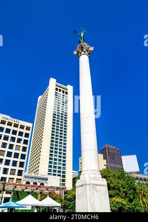 Dewey Monument, eine Siegessäule auf dem Union Square in San Francisco, Kalifornien, USA Stockfoto